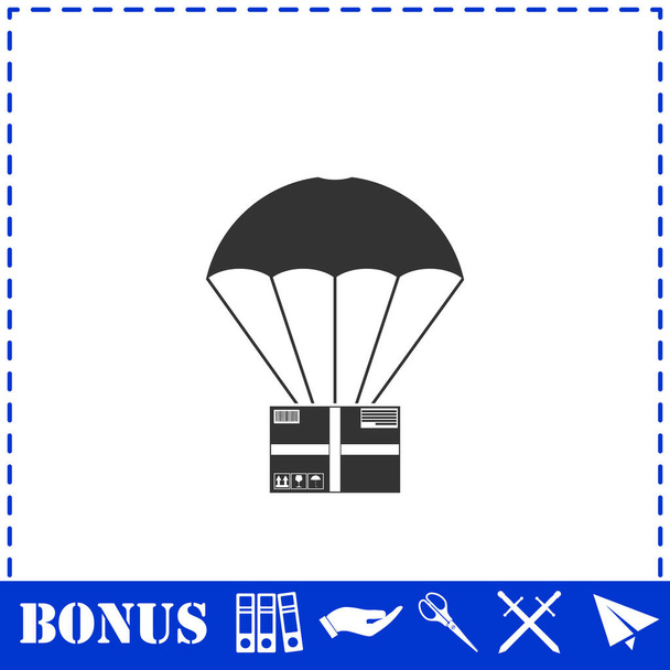 Ícone de entrega de correio aéreo plana. Símbolo vetorial simples e ícone de bônus
 - Vetor, Imagem