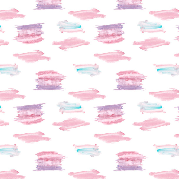 Pattern with watercolor paint strokes on a white background. - Photo, Image