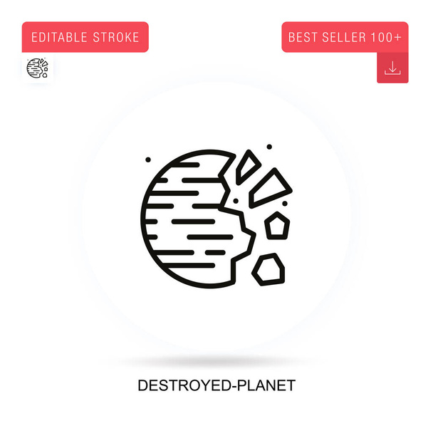 Destroyed-planet flat vector icon. Vector isolated concept metaphor illustrations. - Vector, Image