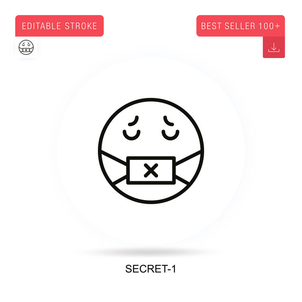 Secret-1 flat vector icon. Vector isolated concept metaphor illustrations. - Vector, Image