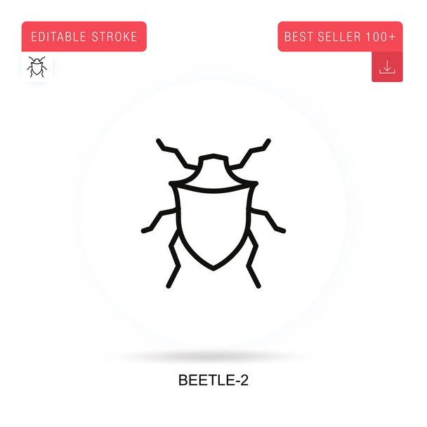 Beetle-2 Flachvektorsymbol. Vektor isolierte Konzeptmetapher-Illustrationen. - Vektor, Bild