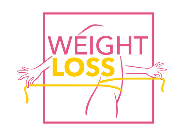 Απώλεια βάρους - αφίσα ή φυλλάδιο προγράμματος δίαιτας - Διάνυσμα, εικόνα