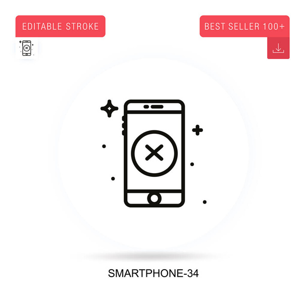 Smartphone-34 icono de vector plano. Ilustraciones de metáforas conceptuales aisladas vectoriales. - Vector, Imagen