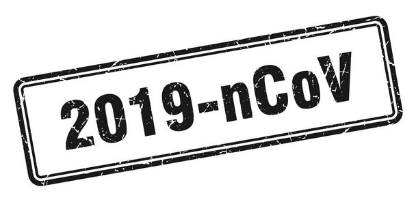 2019-ncov stamp. square grunge sign isolated on white background - Vecteur, image