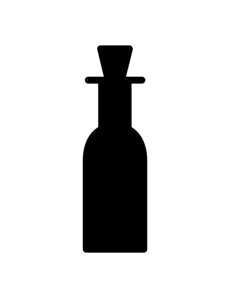 Flaschensymbol im schwarzen Stil isoliert auf weißem Hintergrund. Alkohol Symbol Vektor Illustration - Vektor, Bild