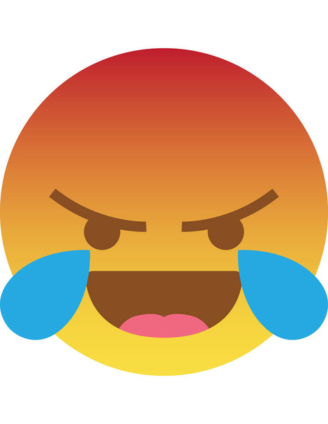 arrabbiato reagire emoji icona vettoriale illustrazione - Vettoriali, immagini