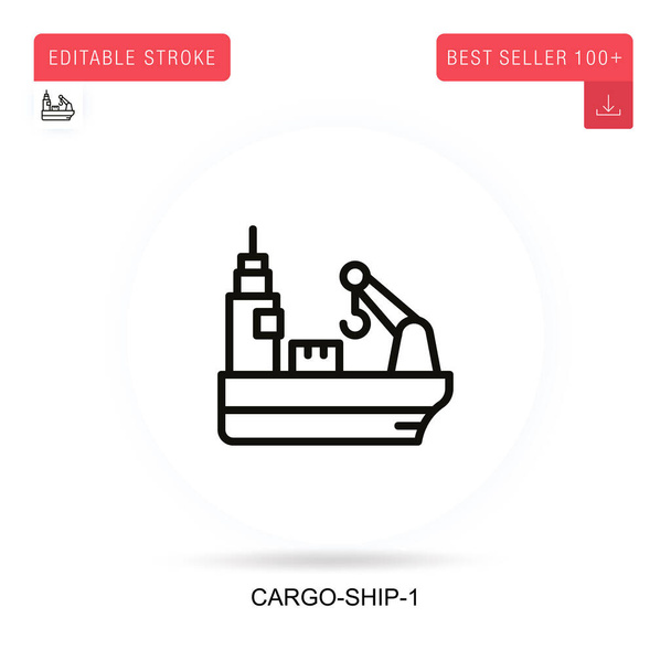 Cargo-ship-1 flat vector icon. Vector isolated concept metaphor illustrations. - Vector, Image