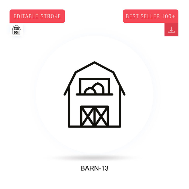 Barn-13 icône vectorielle plate. Illustrations vectorielles de métaphore de concept isolé. - Vecteur, image