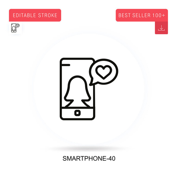 Smartphone-40 flat vector icon. Vector isolated concept metaphor illustrations. - Vector, Image