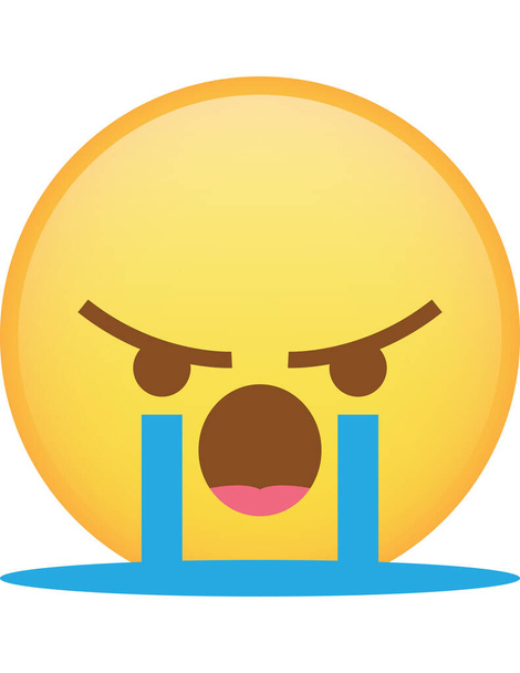 enojado reaccionar emoji icono vector ilustración - Vector, imagen