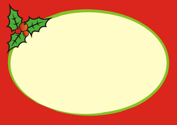 Marco de Navidad, acebo, vector ilustración conceptual - Vector, imagen
