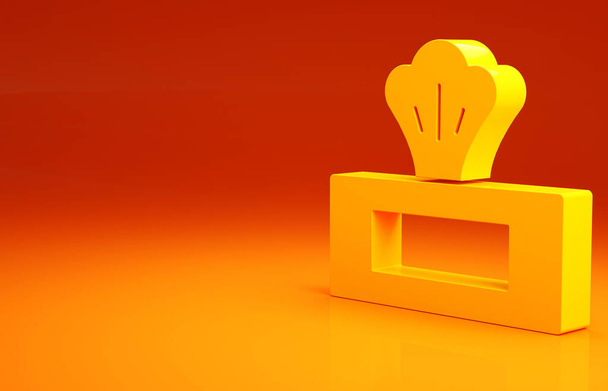 Amarelo Wet wipe pack ícone isolado no fundo laranja. Conceito de minimalismo. 3D ilustração 3D render. - Foto, Imagem