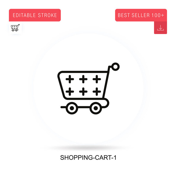 Shopping-cart-1 icône vectorielle plate. Illustrations vectorielles de métaphore de concept isolé. - Vecteur, image