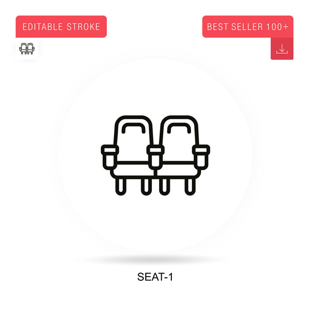 Seat-1 icono de vector plano. Ilustraciones de metáforas conceptuales aisladas vectoriales. - Vector, Imagen