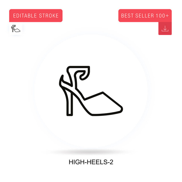 High-heels-2 flat vector icon. Vector isolated concept metaphor illustrations. - Vector, Image
