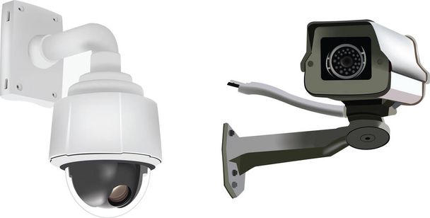 cámaras de videovigilancia y seguridad - Vector, Imagen