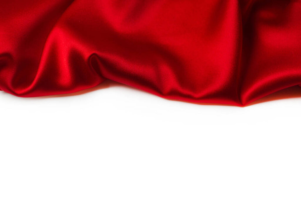 Piros selyem vagy szatén luxus szövet textúra használható elvont háttér. Felülnézet. - Fotó, kép