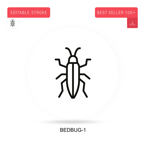 Bedbug-1 icono de vector plano. Ilustraciones de metáforas conceptuales aisladas vectoriales. - Vector, imagen