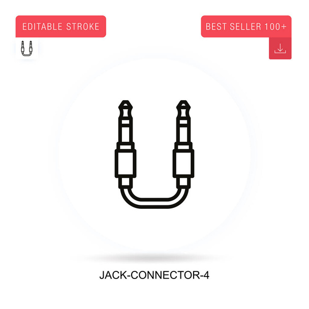 Jack-konektor-4 plochá vektorová ikona. Vektorové izolované koncepční metafory. - Vektor, obrázek