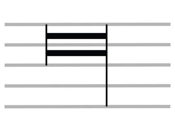 Símbolo musical plano negro aislado de grande (Octuple Whole Note) - Vector, imagen