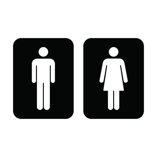 Vektor toaletní značky se symbolem muže a ženy na piktogramu glyfu - Vektor, obrázek