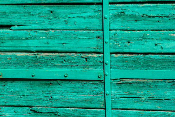 turquoise hout oude plank textuur achtergrond - Foto, afbeelding