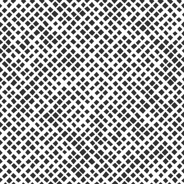 Fabric seamless pattern with textile mesh texture, white on black background. Simple wallpaper doodle grid, grunge canvas backdrop, monochrome design element. - Vector, Image