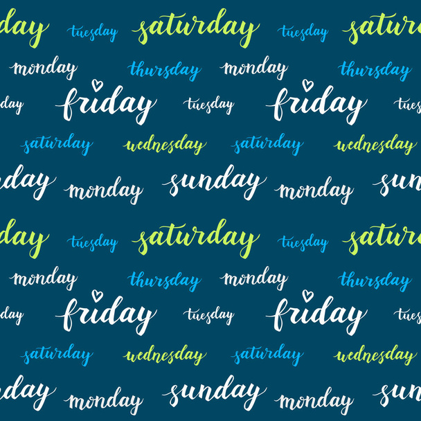 Days Of Week Isolated On White Background Sunday Monday Tuesday Wednesday  Thursday Friday Saturday Words For Diary Bullet Journal Notebook Two Styles  Hand Written Letters - Arte vetorial de stock e mais