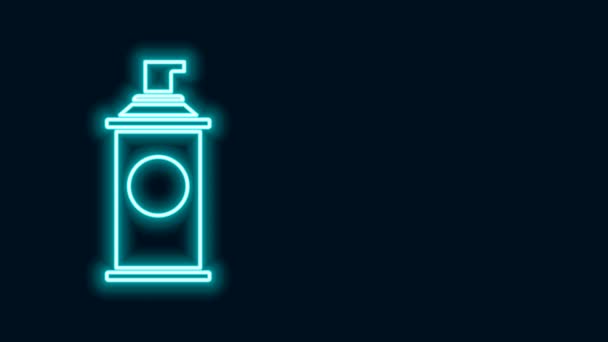 Leuchtendes Neon Line Rasierschaum-Symbol isoliert auf schwarzem Hintergrund. Rasierschaum. 4K Video Motion Grafik Animation - Filmmaterial, Video