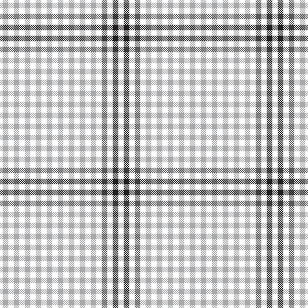 Preto e branco Glen xadrez texturizado padrão sem costura adequado para têxteis e gráficos de moda - Vetor, Imagem