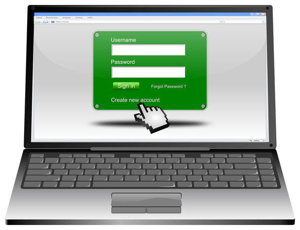 Портативный компьютер с веб-экраном входа
 - Фото, изображение