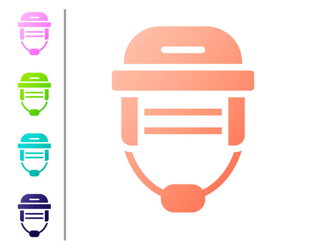 Icono del casco de Hockey Coral aislado sobre fondo blanco. Establecer iconos de color. Vector. - Vector, imagen