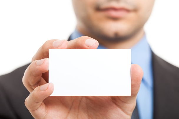 Man holding business card - Photo, Image