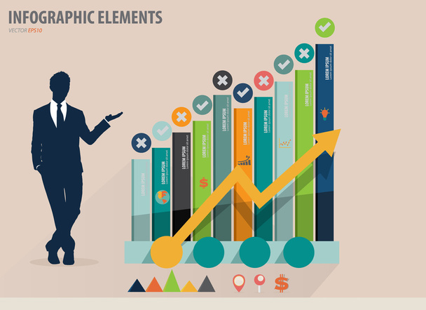 Infographic design template - modern design graph with infograph - Vecteur, image