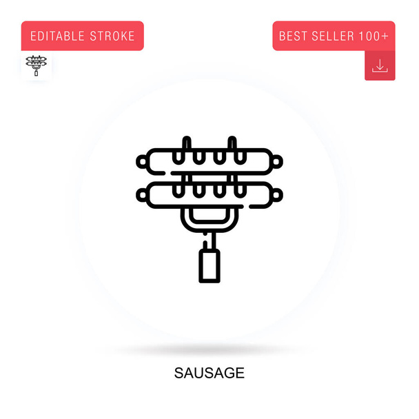 Sausage flat vector icon. Vector isolated concept metaphor illustrations. - Vector, Image