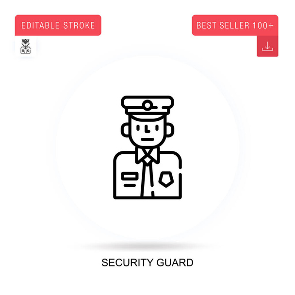 Security guard flat vector icon. Vector isolated concept metaphor illustrations. - Vector, Image