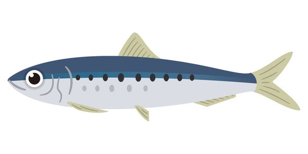 Simple illustration of sardines on white background - ベクター画像