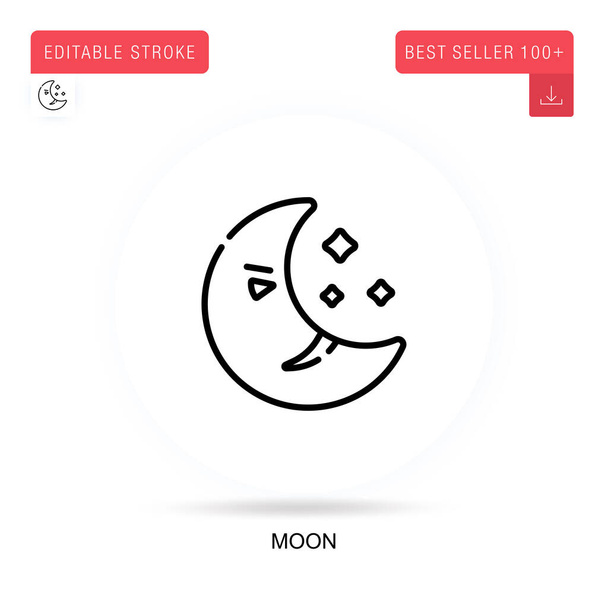 Moon flat vector icon. Vector isolated concept metaphor illustrations. - Vector, Image
