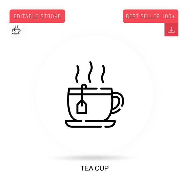 Icona vettoriale piatta della tazza da tè. Illustrazioni di metafore concettuali isolate vettoriali. - Vettoriali, immagini