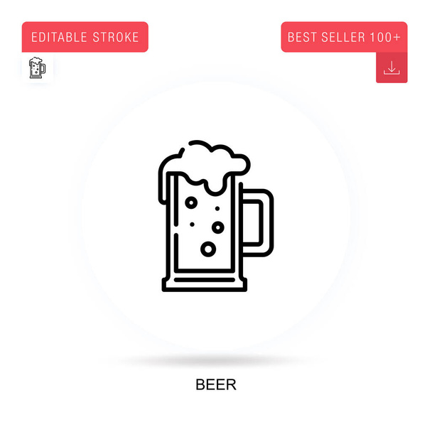 Beer flat vector icon. Vector isolated concept metaphor illustrations. - Vector, Image