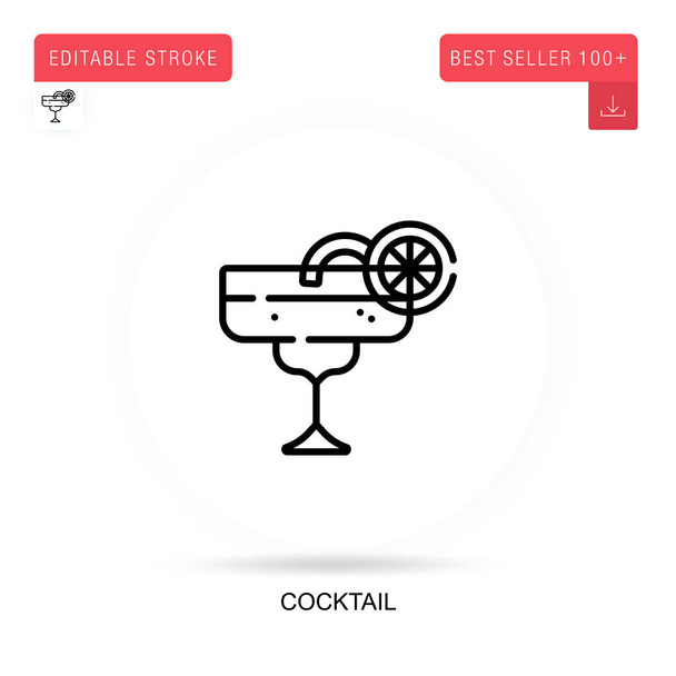 Cocktail flache Vektor-Symbol. Vektor isolierte Konzeptmetapher-Illustrationen. - Vektor, Bild