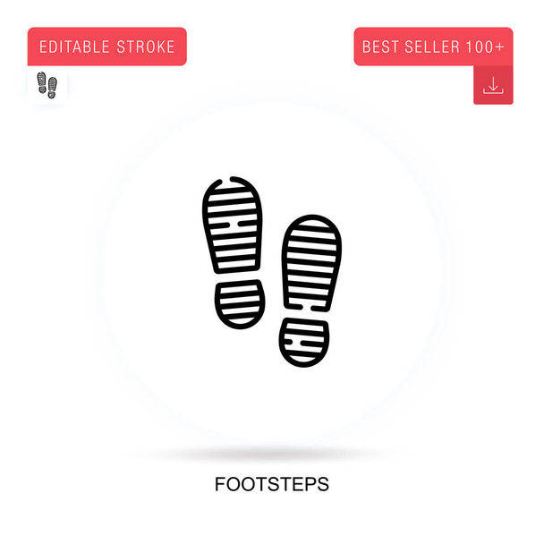 Footsteps flat vector icon. Vector isolated concept metaphor illustrations. - Vector, Image