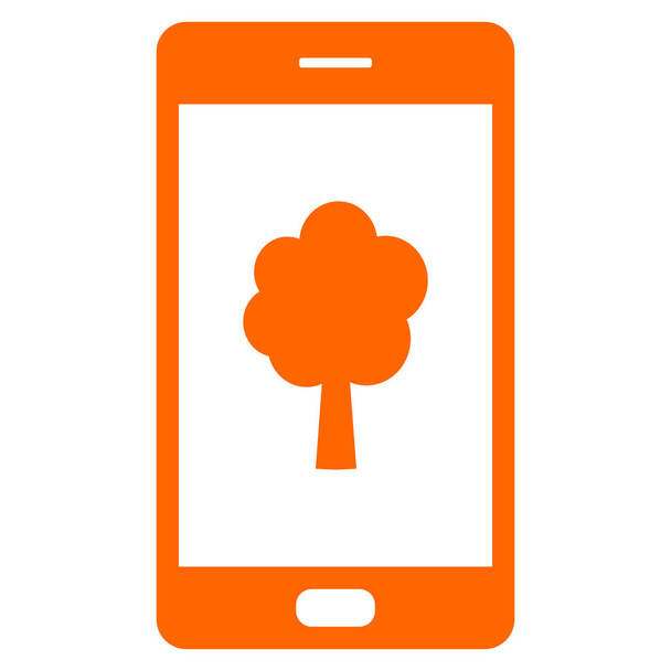 Δέντρο και smartphone ως διανυσματική απεικόνιση - Διάνυσμα, εικόνα