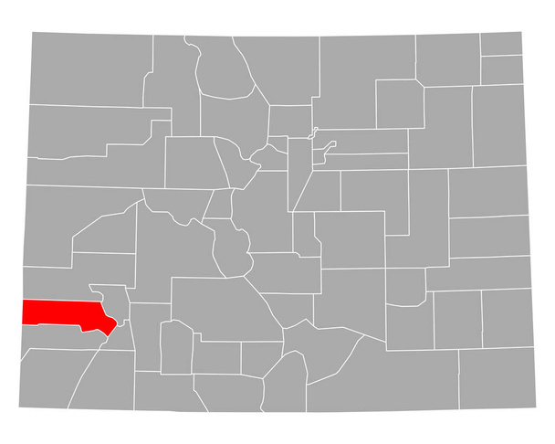 Map of San Miguel in Colorado - Vector, Image