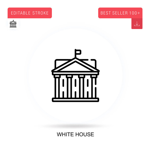 Icona vettoriale piatta della Casa Bianca. Illustrazioni di metafore concettuali isolate vettoriali. - Vettoriali, immagini