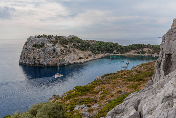Doğu Akdeniz 'deki Yunan güneş adasında tatil hissi - Rodos / Yunanistan - Fotoğraf, Görsel