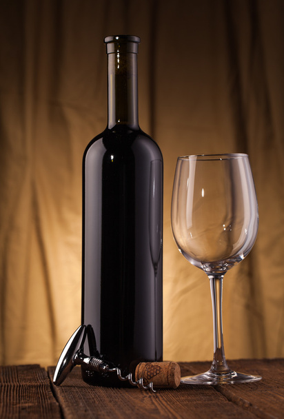 Wine bottle with glass - Photo, Image