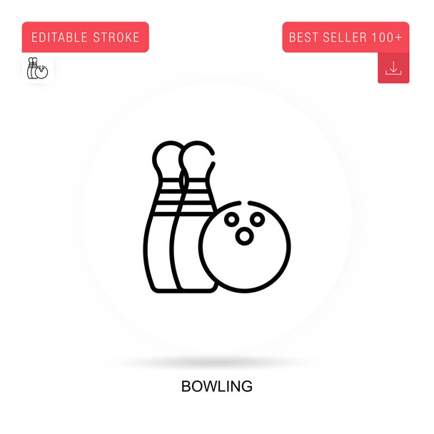 Bowling flat vector icon. Vector isolated concept metaphor illustrations. - Vector, Image