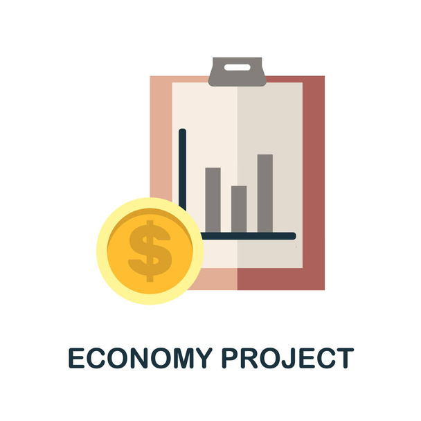 Wirtschaftsprojekt-Ikone. Einfache Illustration aus der Sammlung von Geschäftswachstum. Monochromes Economy Project-Symbol für Webdesign, Vorlagen und Infografiken. - Vektor, Bild