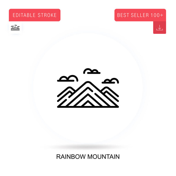 Rainbow mountain flat vector icon. Vector isolated concept metaphor illustrations. - Vector, Image